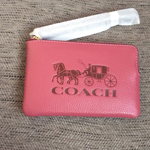 Coach Horse and Carriage Corner Zip Wristlet NWT